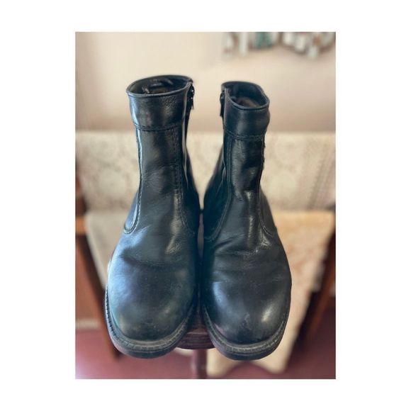 Vintage Pajar Black Leather Boots Genuine Shearling Lining Sz 10 Men's - Picture 3 of 16